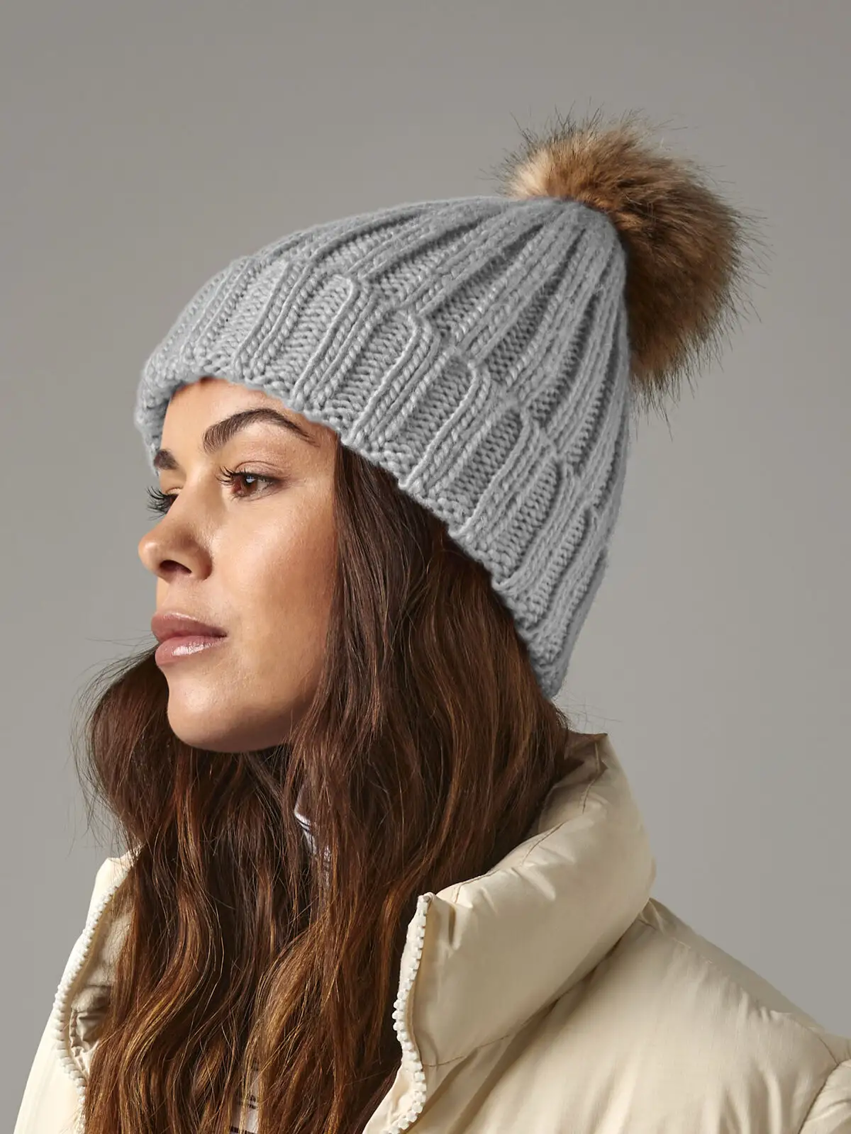 fur pom pom chunky beanie fur pom pom chunky beanie