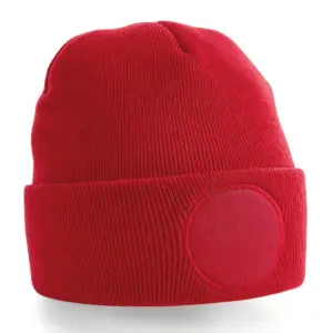 circular patch beanie