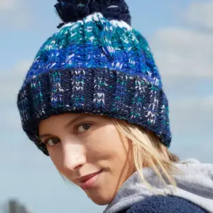 corkscrew pom pom beanie