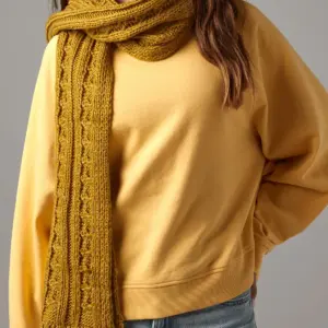 cable knit melange scarf