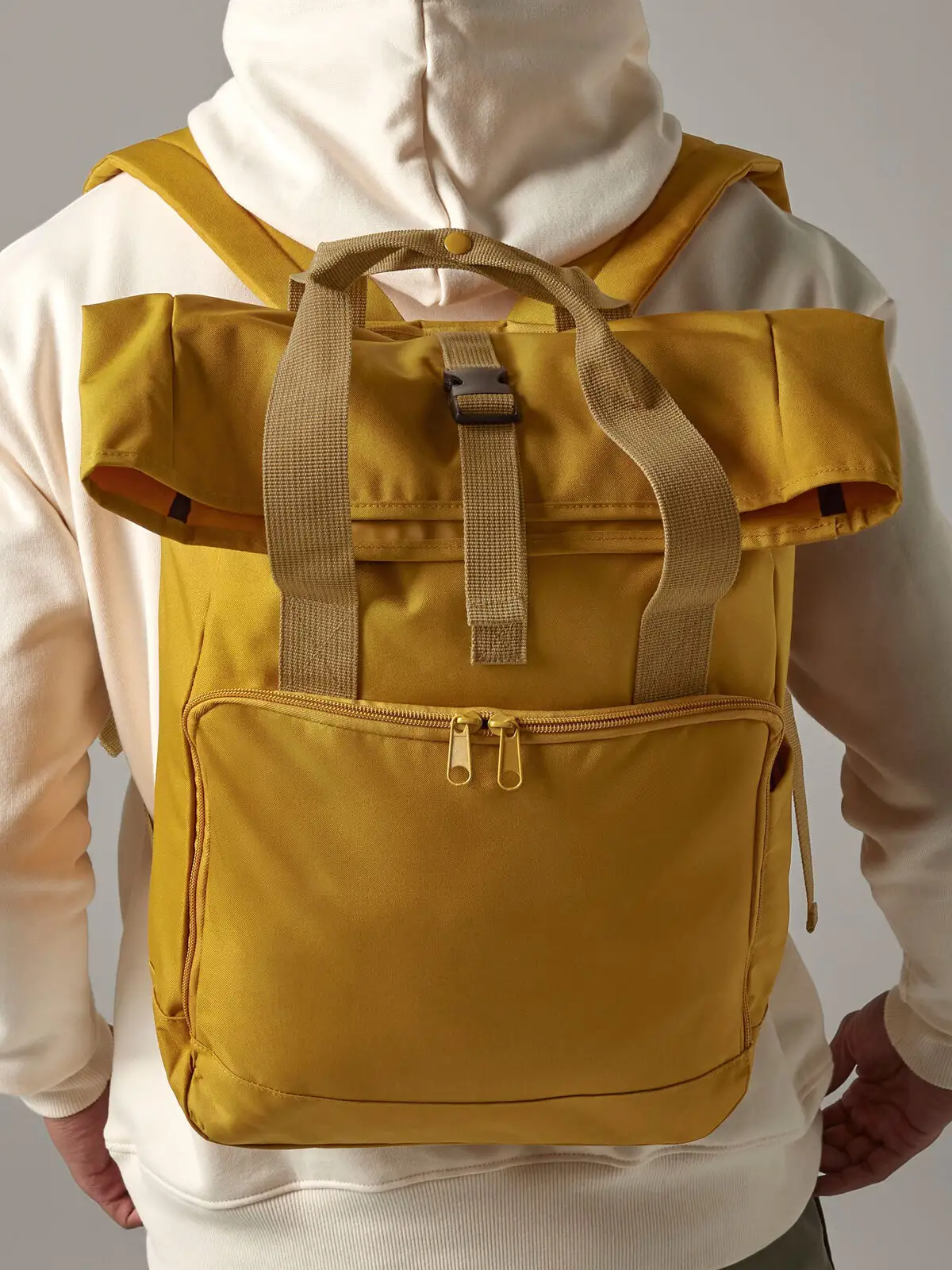 recycled twin handle roll top laptop backpack recycled twin handle roll top laptop backpack