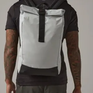 reflective roll top backpack