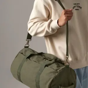 vintage canvas barrel bag
