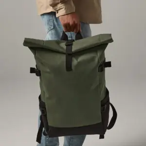 block roll top backpack