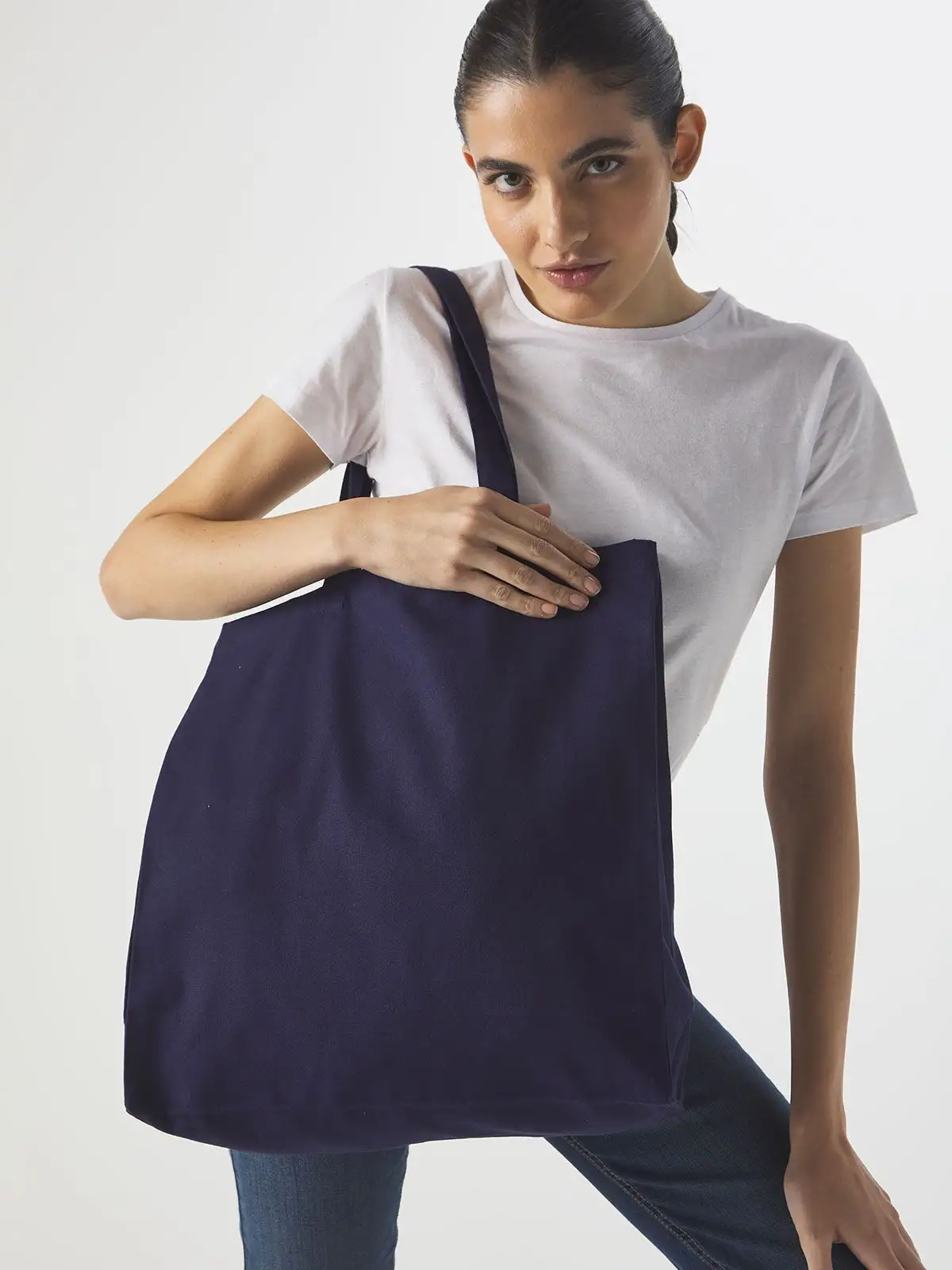 canvas shopper con soffietto canvas shopper con soffietto