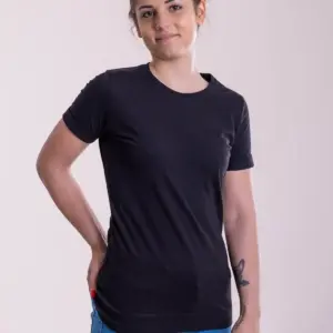 t shirt donna slub con risvolto