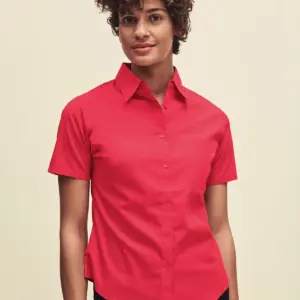 ladies poplin shirt short sleeve