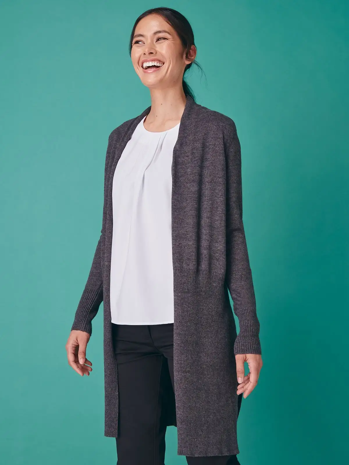ladies’ longline open cardigan ladies’ longline open cardigan