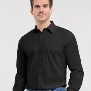 men’s long sleeve pure cotton poplin shirt