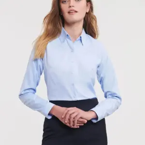 ladies’ long sleeve tailored herringbone shirt