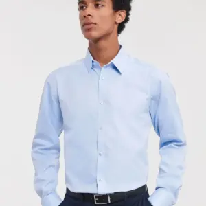 men’s long sleeve tailored herringbone shirt