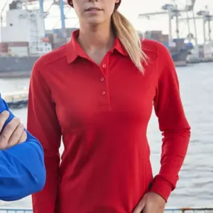 ladiesâ workwear longsleeve polo