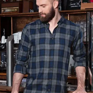 men’s checked shirt urban style