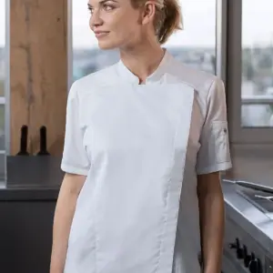 short sleeve ladiesâ chef jacket modern look