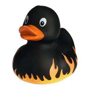 squeaky duck, fire