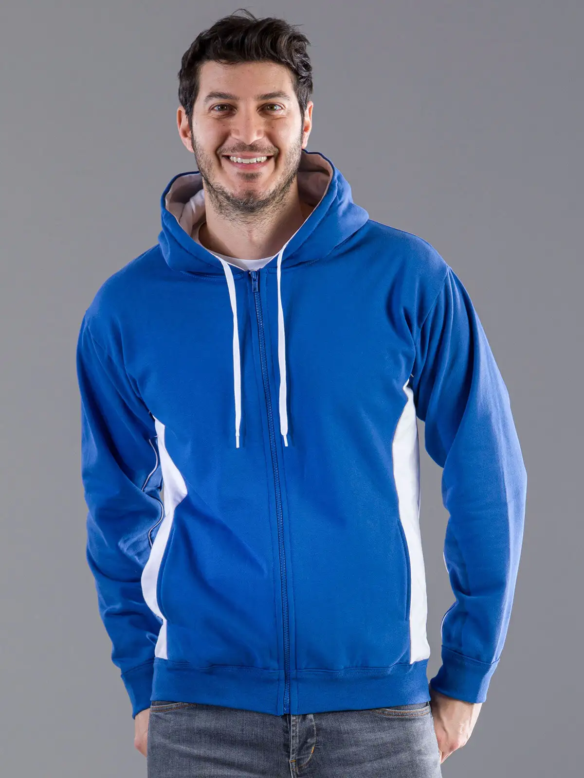 contrast hooded sweat full zip contrast hooded sweat full zip