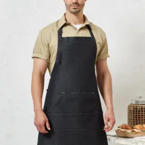 jeans stitch denim bib apron