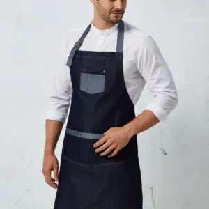 domain contrast denim bib apron