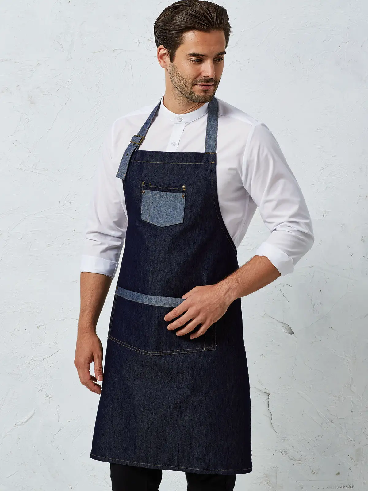 domain contrast denim bib apron domain contrast denim bib apron
