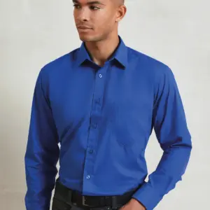 men’s long sleeve poplin shirt