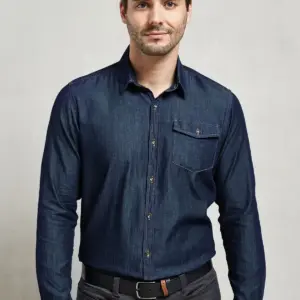 men’âs jeans stitch denim shirt
