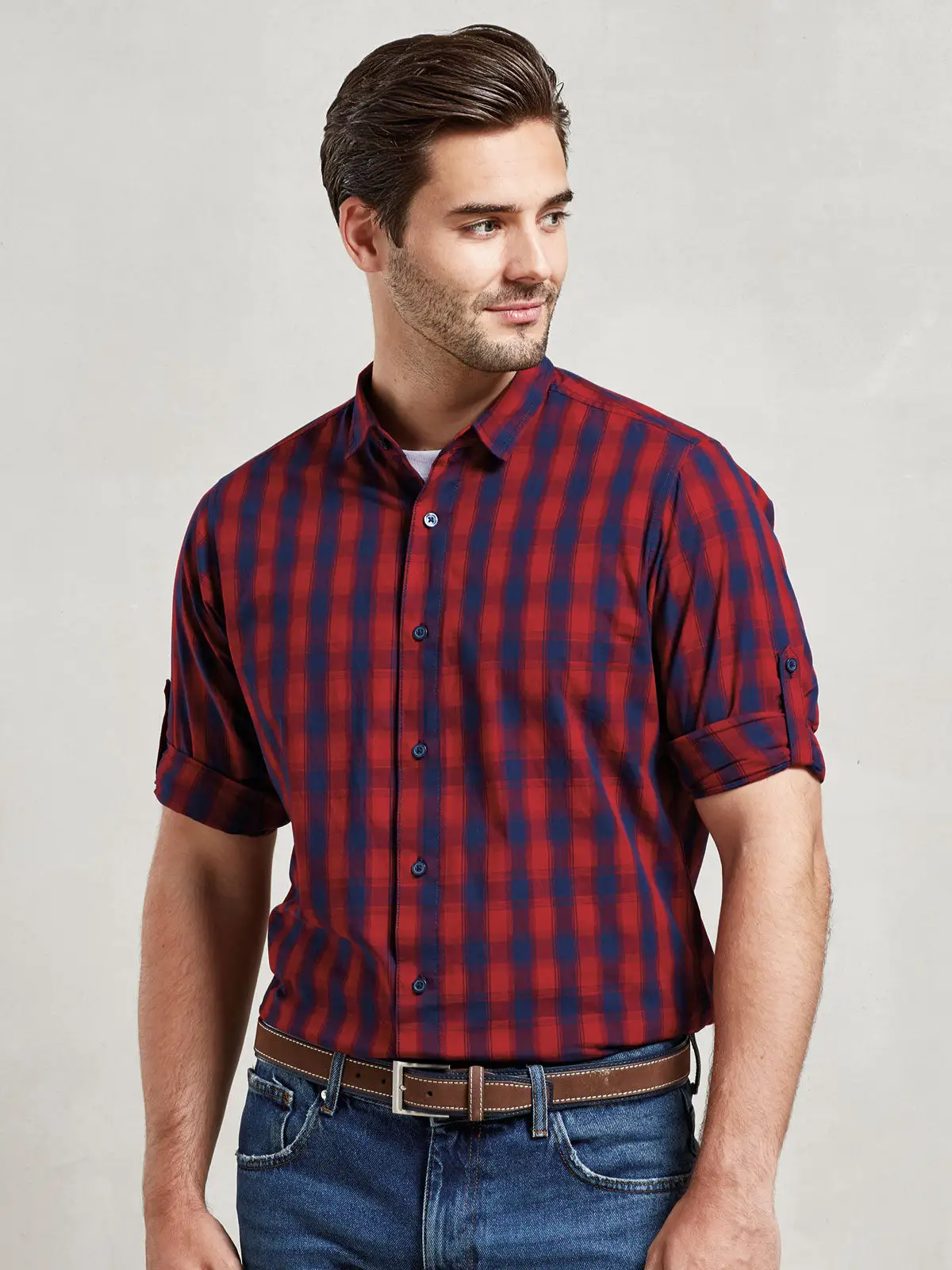 men’s lsl ‘mulligan’ check cotton bar shirt men’s lsl ‘mulligan’ check cotton bar shirt