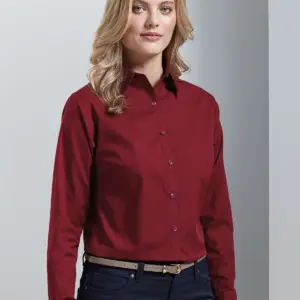 poplin long sleeve blouse