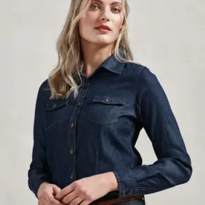 ladies’â jeans stitch denim shirt