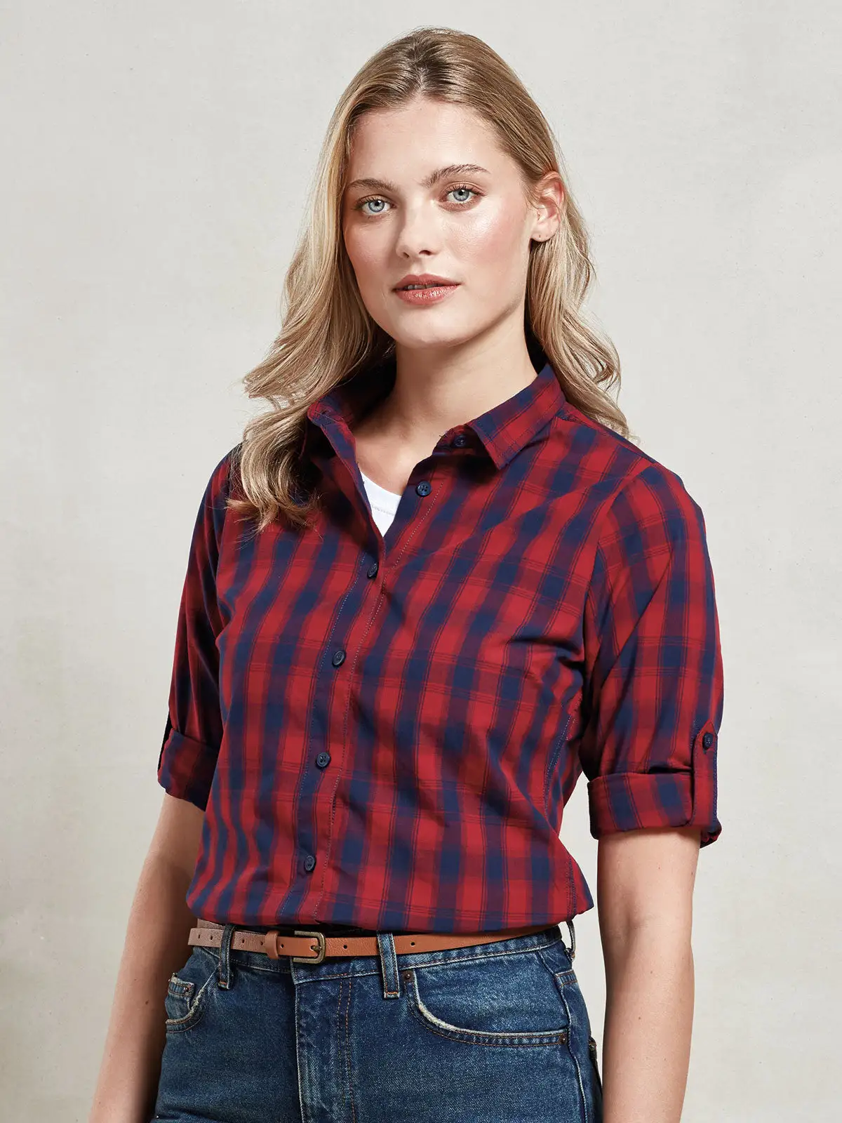 ladies’ lsl ‘mulligan’ check cotton bar shirt t ladies’ lsl ‘mulligan’ check cotton bar shirt t