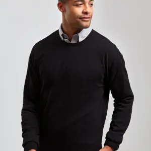 men’s crew neck cotton rich knitted sweater