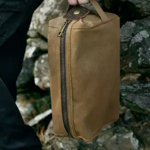 heritage waxed canvas wash bag
