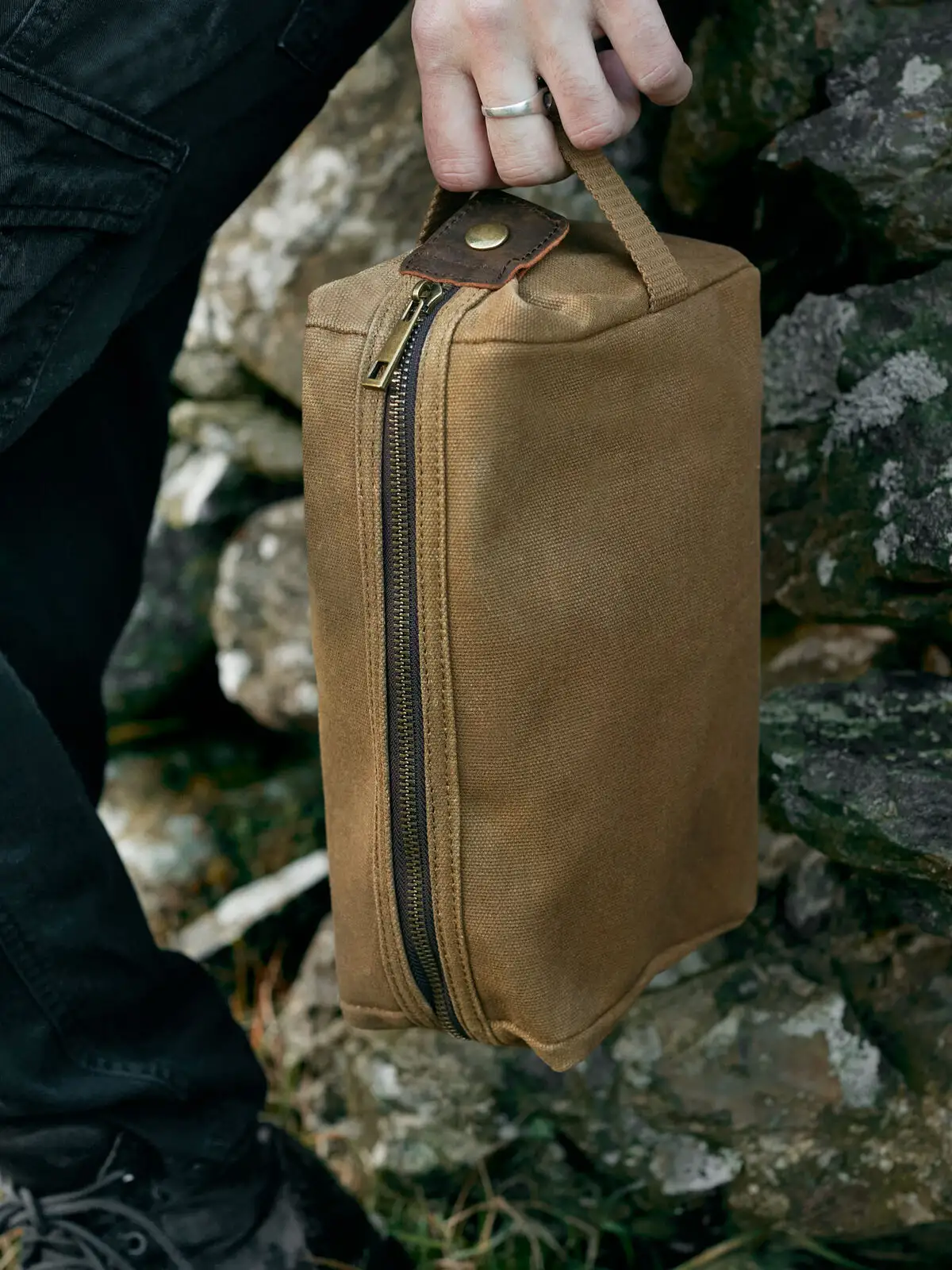 heritage waxed canvas wash bag heritage waxed canvas wash bag