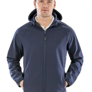 recycled printable 3 layer hooded softshell