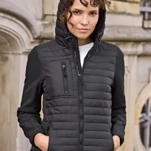 ladies hooded crossover jacket